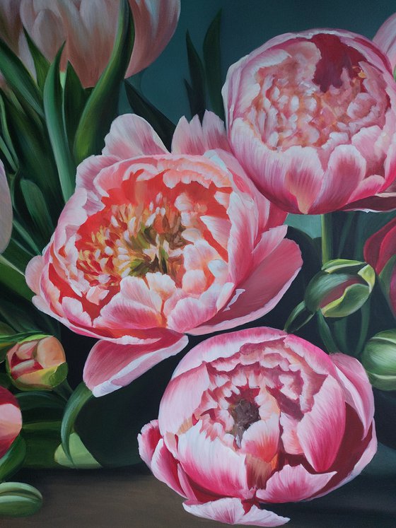 Peonies and tulips