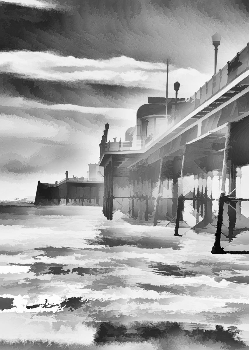 Greyscale Pier by Christopher West