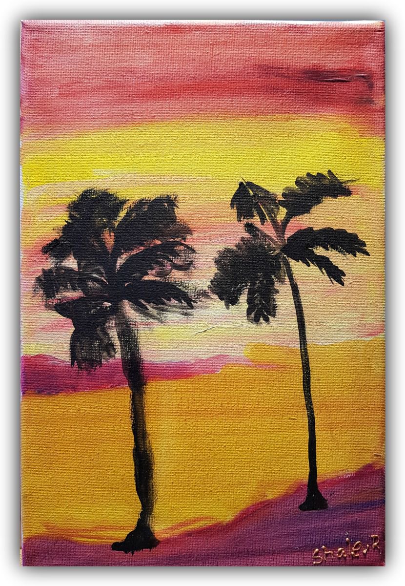 Palms in the wind - by my little daugther by Anna Reznik