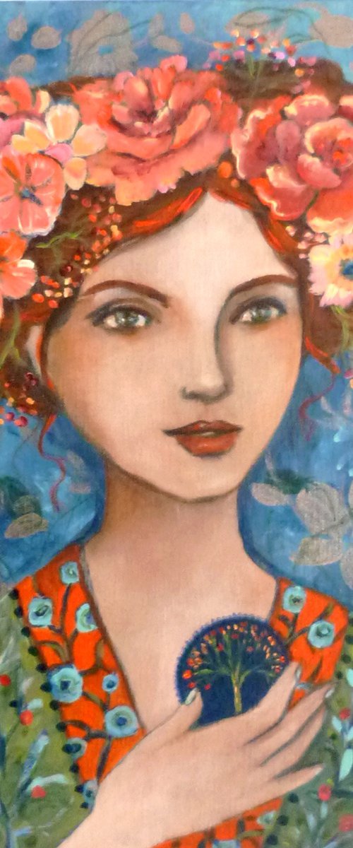 Flora in her garden. by Loetitia Pillault