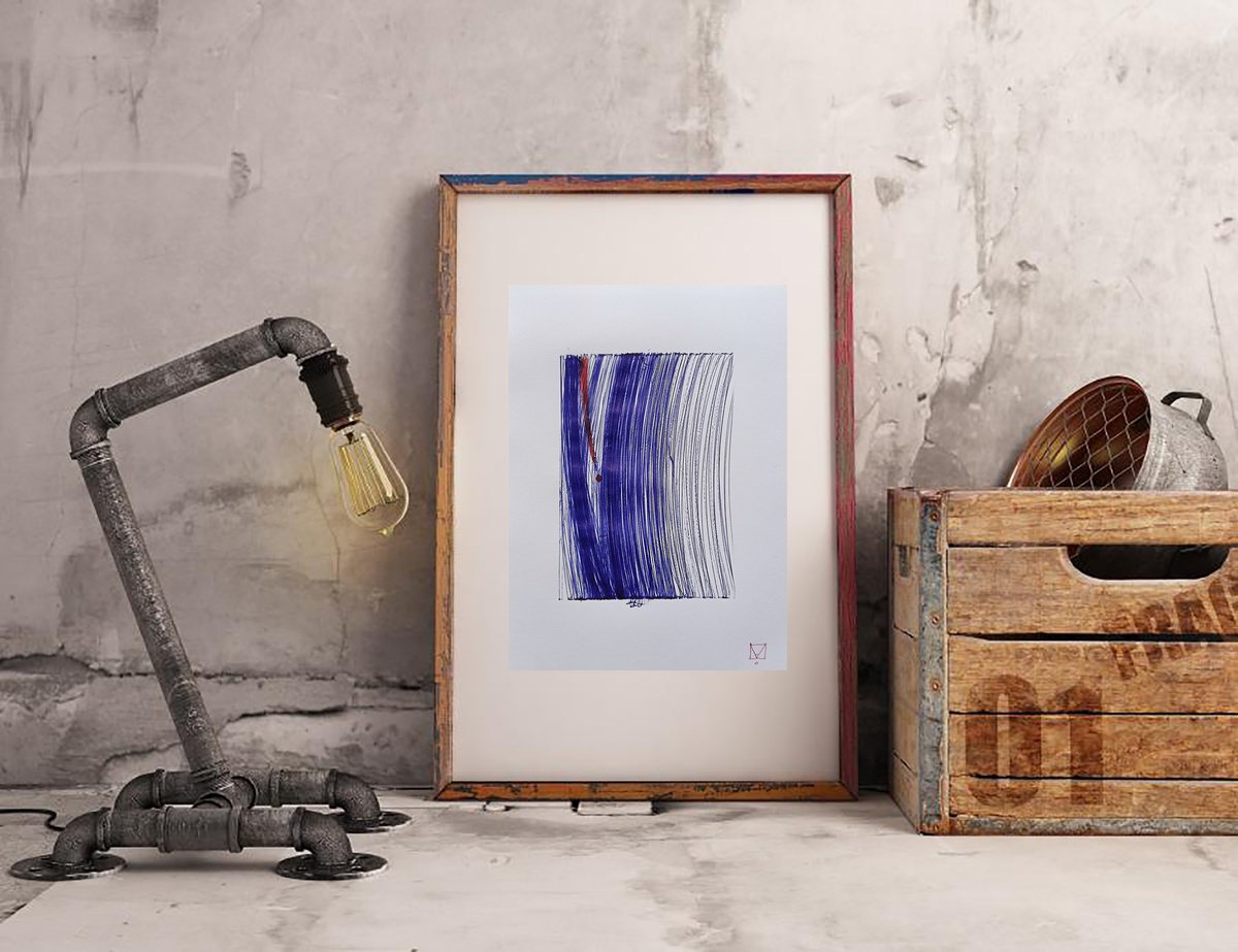 Abstract Ink Drawing By Marya, 5 X 7", "Meditation 5", Original Artwork