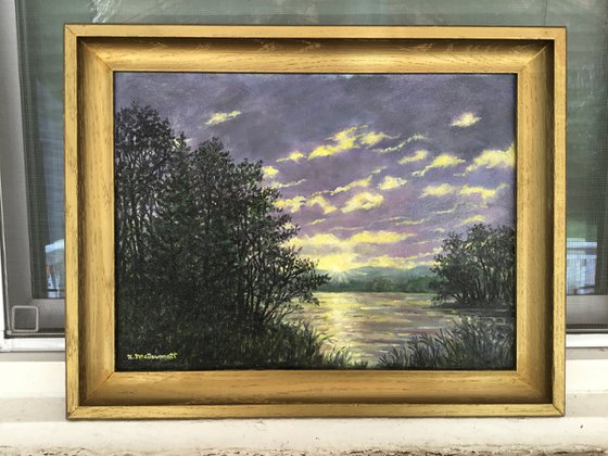 Lake Dawn by K. McDermott oil 12X16 (SOLD)