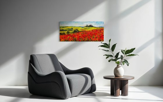 Vivid poppies. Tuscany