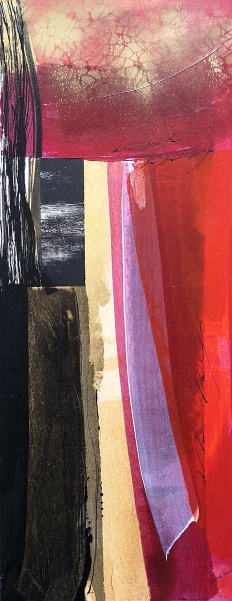 Abstract Painting By Ivana Urso, 12 X 28, Abstract Balance, Original Artwork