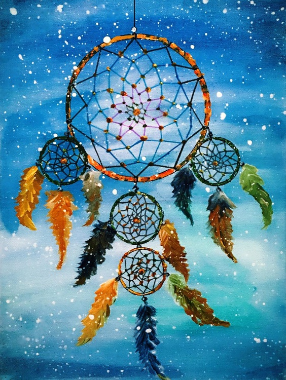 Dream Catcher Acrylic Painting By Hsin Lin Artfinder