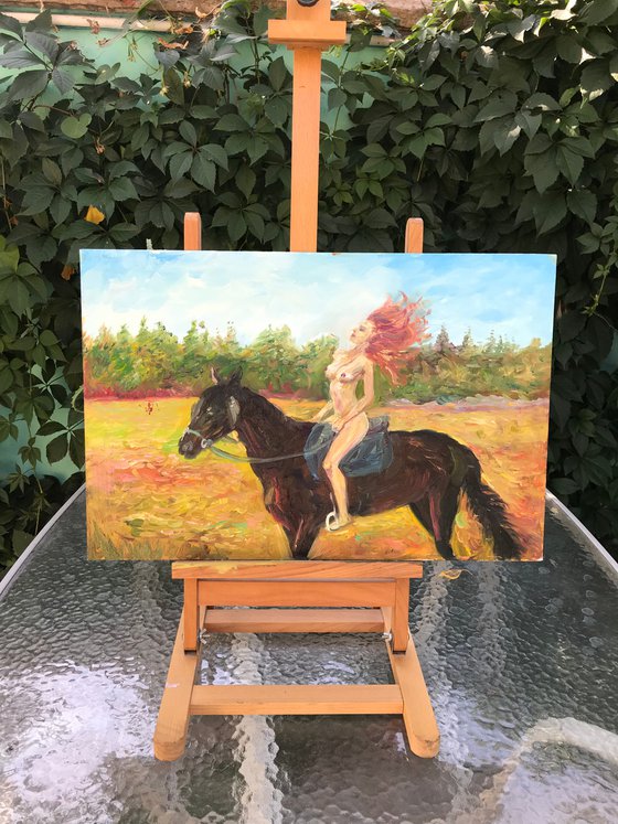 Red girl on the horse (number 14)