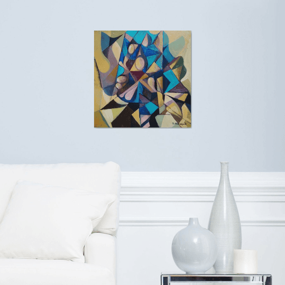 Mirror  (50x50cm,  oil painting, ready to hang)
