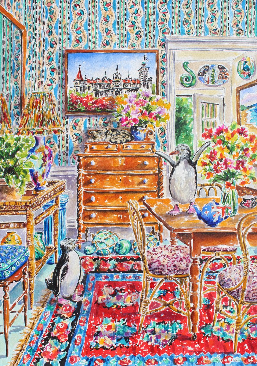 Impressionistic Animal Watercolour By Kristen Olson Stone, 14 X 20", Look At Me, I Can Fly!, Original Artwork