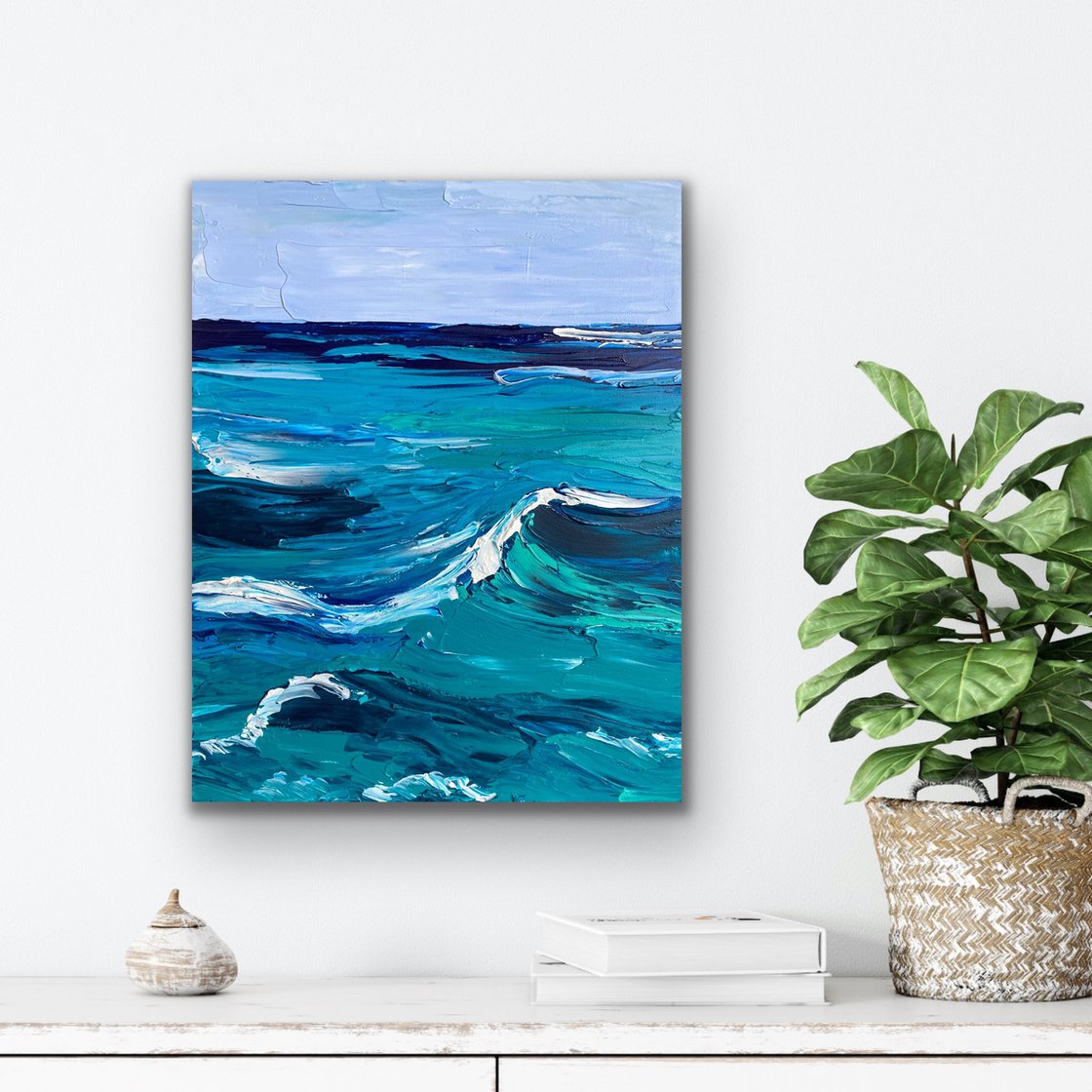 Rough sea Acrylic painting by Guzaliya Xavier | Artfinder