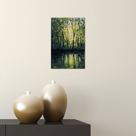 Impression. Forest pond