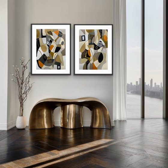 Golden Expression (Diptych)
