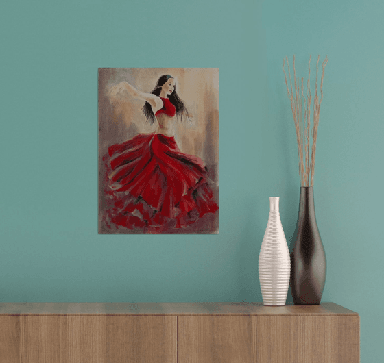 Dancer in a red dress