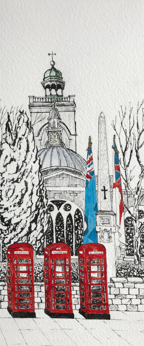 Red Phone Boxes in Northampton by JANE  DENTON