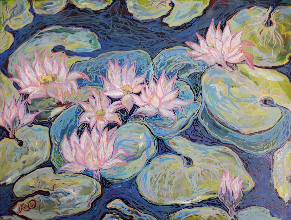  Little Pink Lilies By Olga Rokhmanyuk | Roartus, 20 X 16, Artwork For Sale On Artfinder