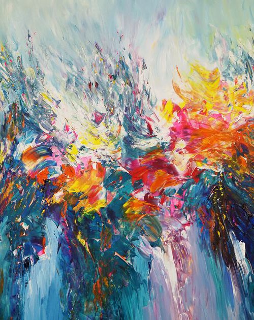 Turquoise Abstraction XXL 2 by Peter Nottrott