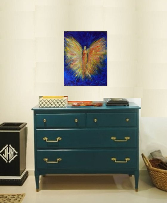 Original Painting Modern Abstract Angel BELOVED SPIRIT Fine Art by BenWill