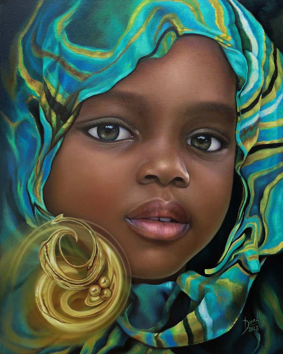 Portrait Oil Painting By Dora Alis Mera Velasco, 16 X 20, Prosperity Portrait 21, Original Artwork