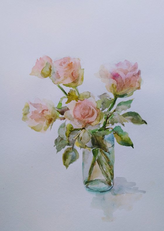 Roses. Original watercolour painting.