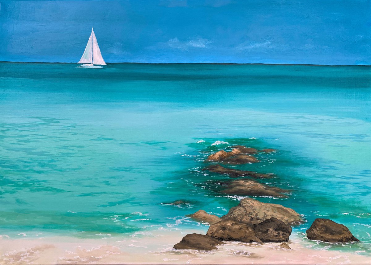 Dream Shore, 70 ? 50 cm, oil on canvas by Marina Zotova