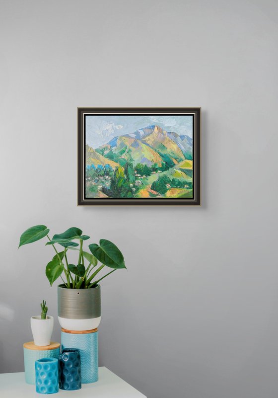 Village on a Green Hillside