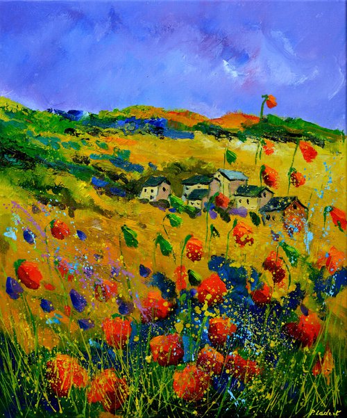 Red poppies in my countryside by Pol Henry Ledent