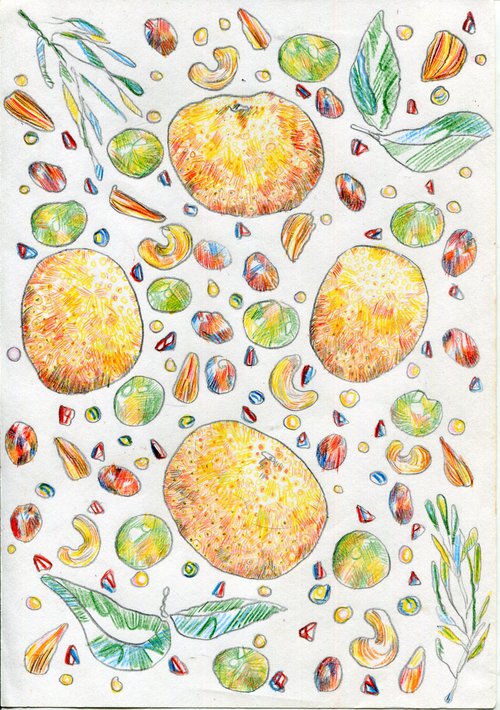 Christmas fruit pattern by Hannah Clark