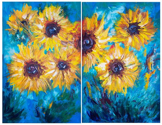 Sunflowers - Diptych