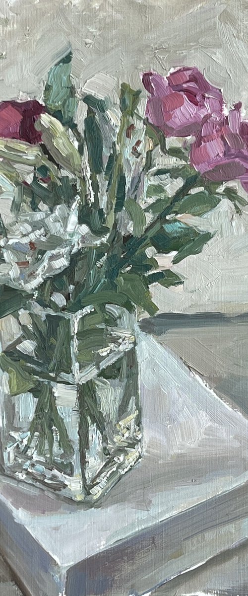 Roses in a vase by Louise Gillard