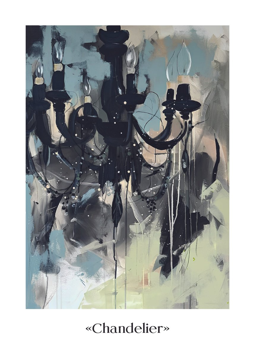 Abstract Giclee Print By Tanya Lytko, 20 X 28", "Chandelier", Original Artwork