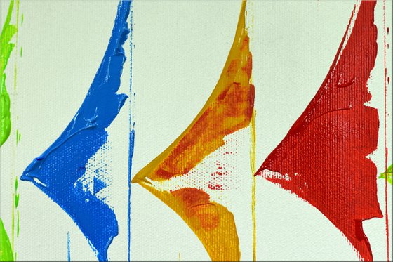 Colored Race - Abstract- Sailboat Painting- Acrylic Canvas Wall Art