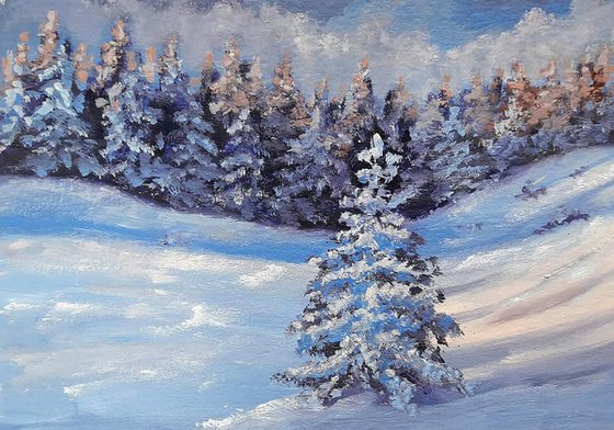 Christmas Morning- small oil painting