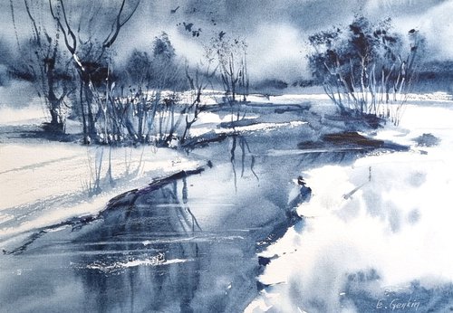 Winter Stream by Elena Genkin