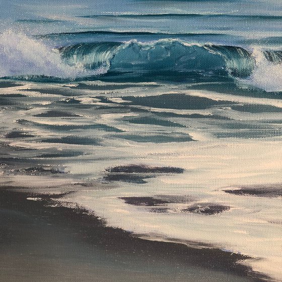 Coastal Rhythms, plein air ocean wave painting