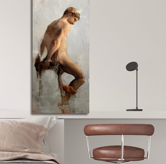 Nude male figure