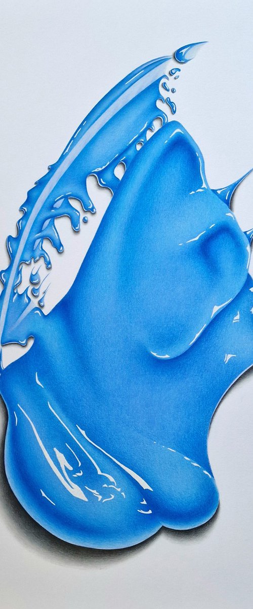 Phthalo Blue Drawing Of Paint by Daniel Shipton