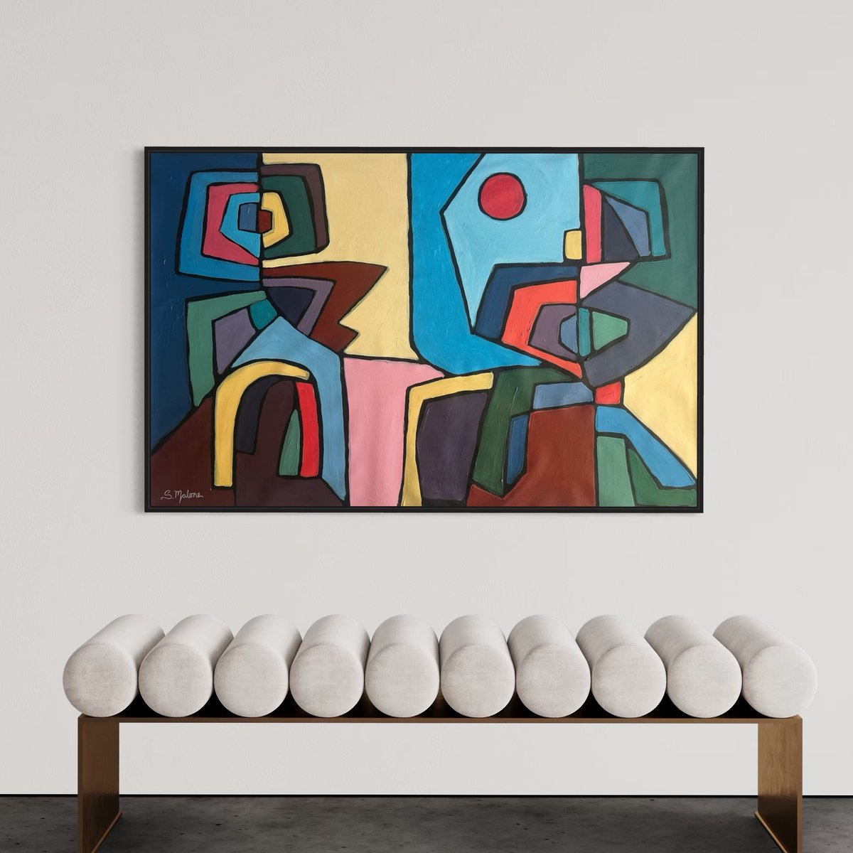 Abstract Acrylic Painting By Samantha Malone, 50 X 32", Let