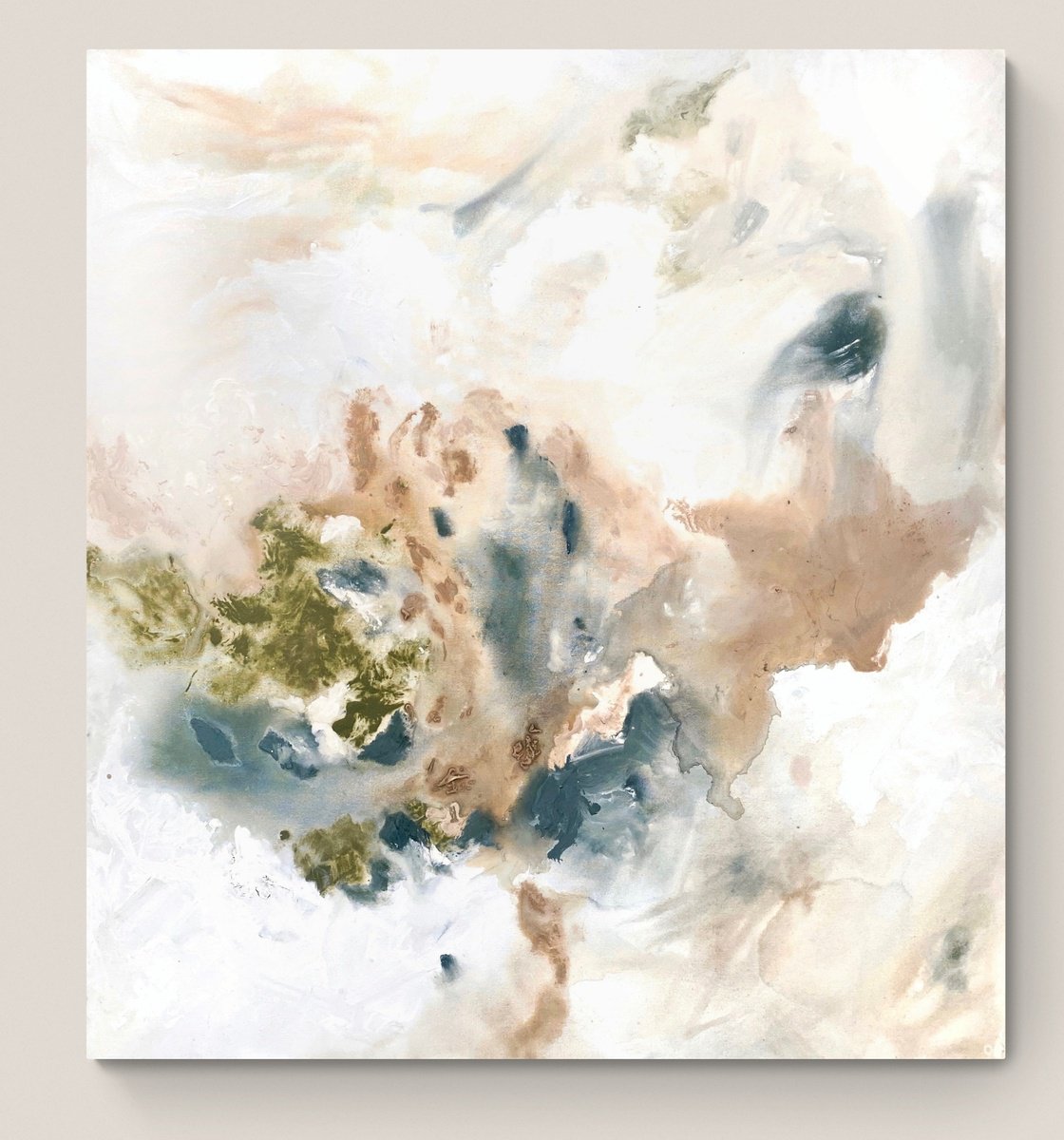 Abstract Acrylic Painting By Cristina Dalla Valentina, 35 X 39, Winter Garden 1, Original Artwork