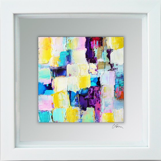 Framed ready to hang original abstract  - Petals #2