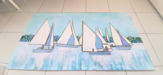 SAILING BOATS  / 130 X 70 X 0.1 cm