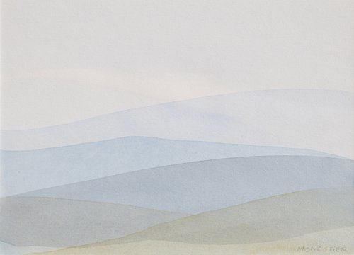 Soft landscape in pale colors - Ready to frame. by Fabienne Monestier