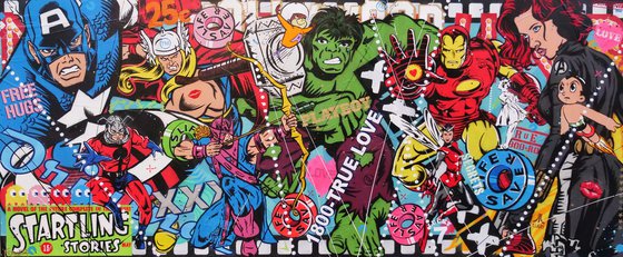 The Top 8 240cm x 100cm The Avengers Textured Urban Pop Art