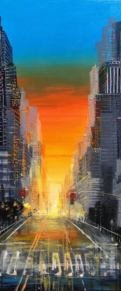 New York Skyline - Manhattan Sunset by Irina Rumyantseva