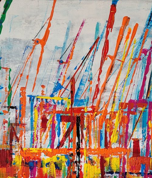Dancing cranes. Hamburg Harbour Impressions 17. by Kathrin Flöge