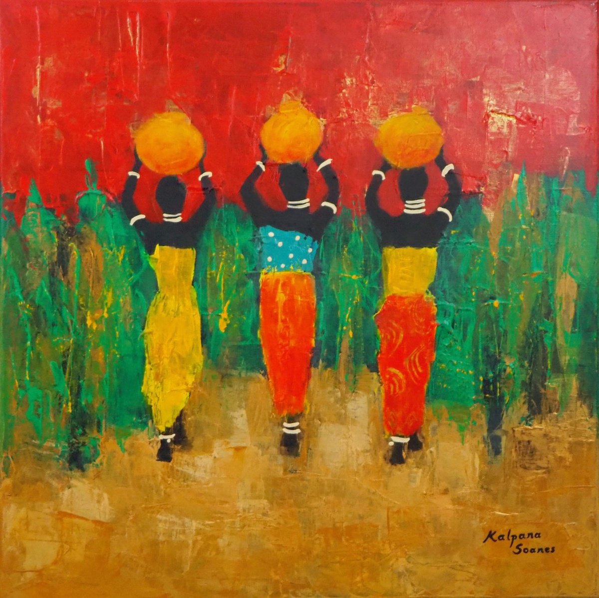  Friendship And Happiness By Kalpana Soanes, 24 X 24, Artwork For Sale On Artfinder