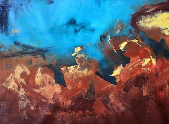 Blue Vertigo #2 - Large original abstract seascape