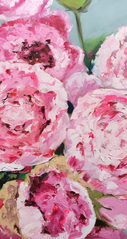 peony Delight - oil on canvas 24"x30" by Emma Bell
