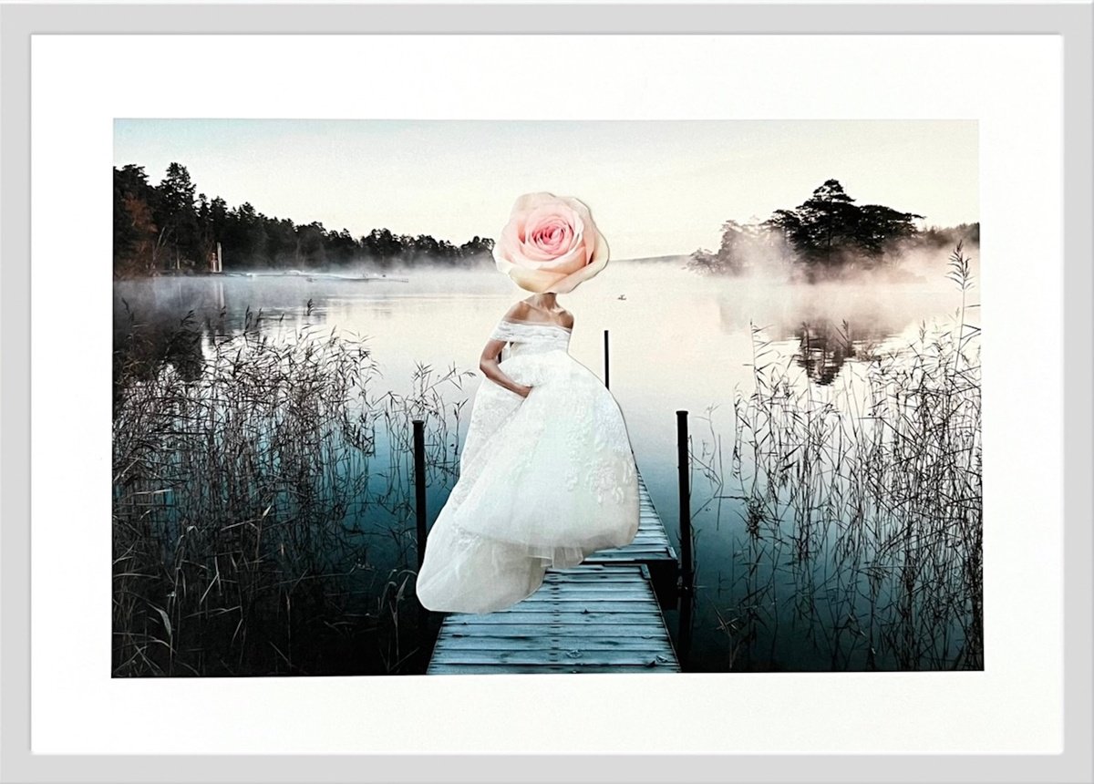 Urban And Pop Portrait Collage By Angelika Millmaker, 12 X 8, Runaway Bride, Original Artwork