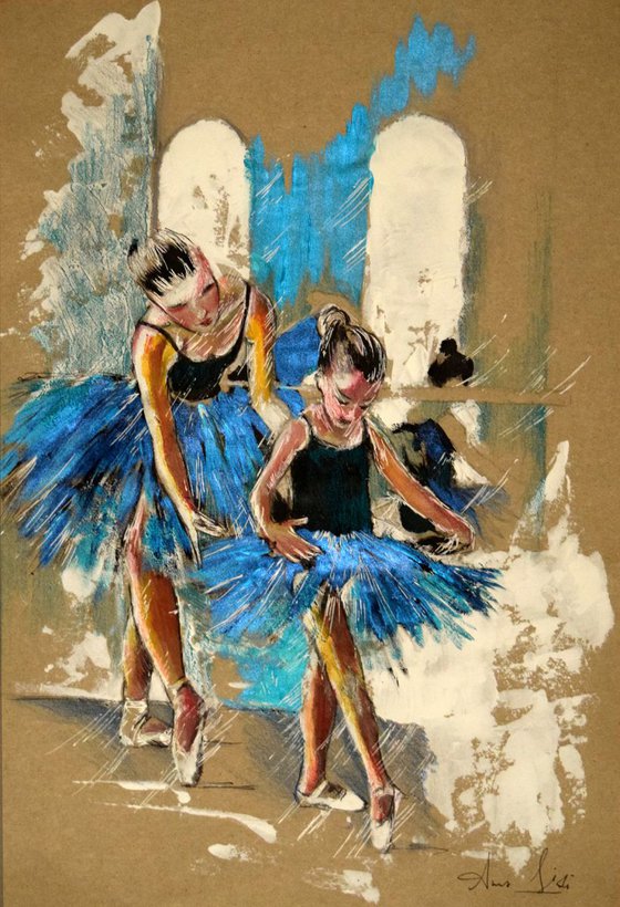 La prof de ballet / Original Art  Modern Contemporary Wall Art Home Decor by Anna Sidi