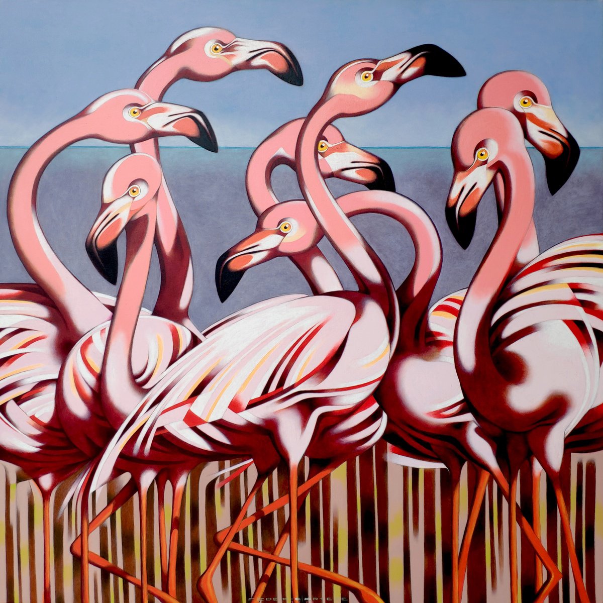Flamingos by Federico Cortese