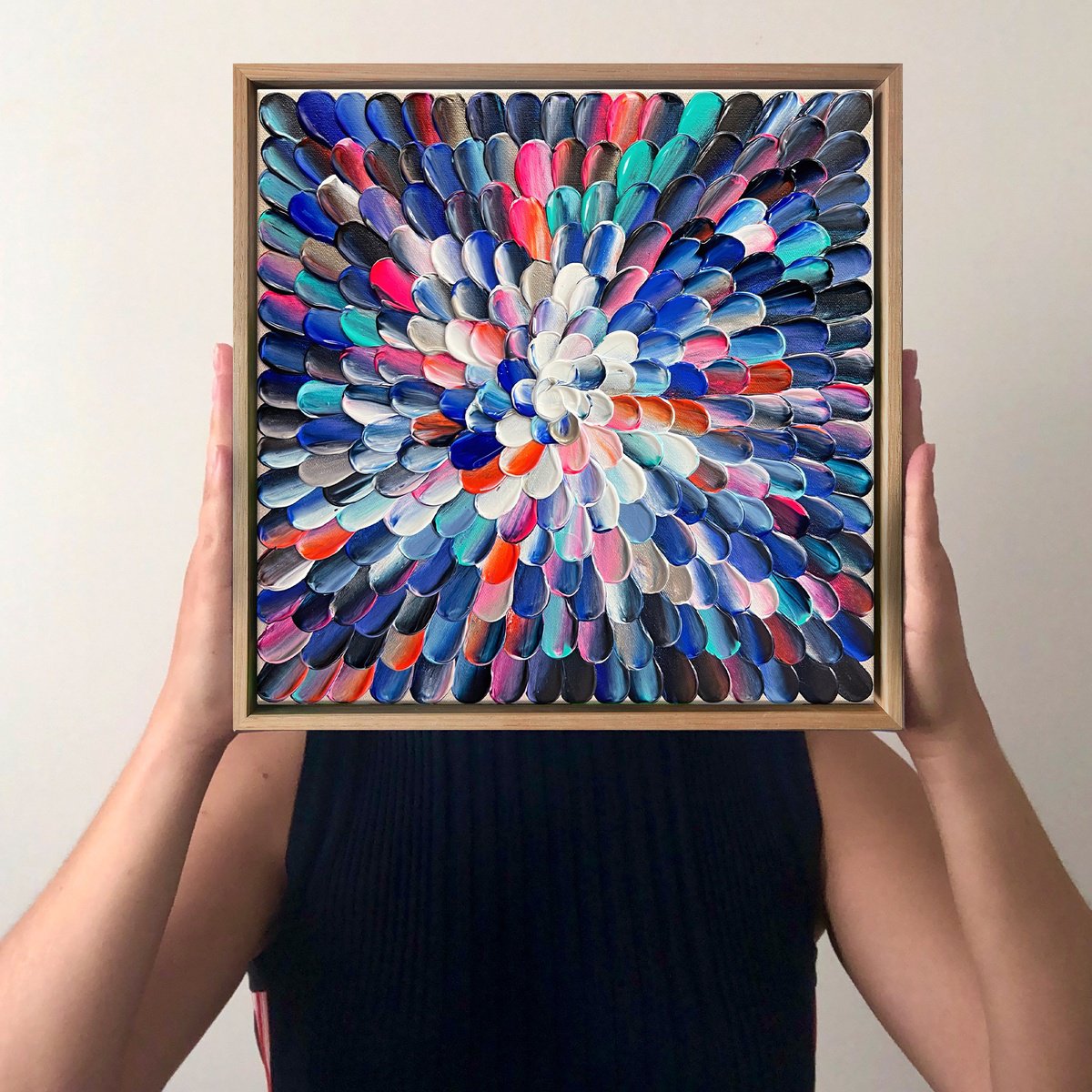 Organic Abstract Acrylic Painting By Tatiana Georgieva, 13 X 13", Bloom 31, Original Artwork